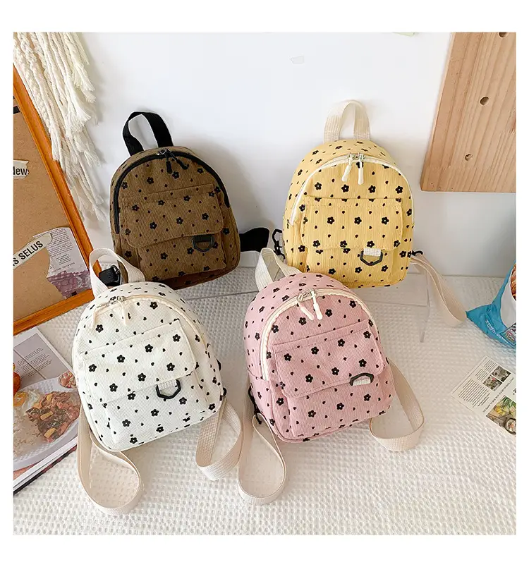 Japanese Style Mini Backpack for Girls White Floral Multi-Purpose Shoulder Bag — feature 40