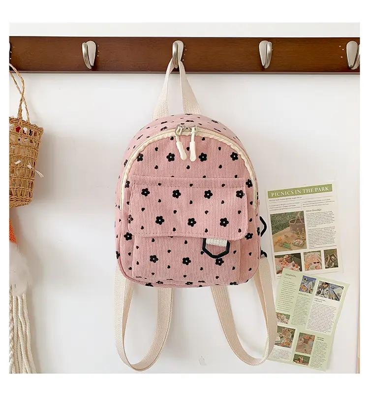 Japanese Style Mini Backpack for Girls White Floral Multi-Purpose Shoulder Bag — feature 44
