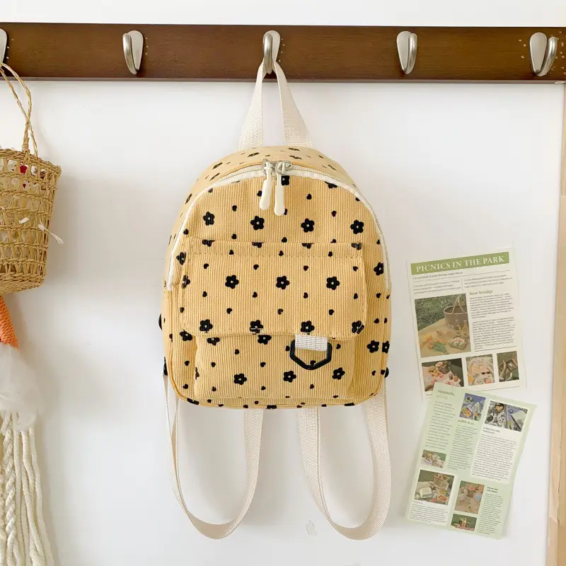 Japanese Style Mini Backpack for Girls White Floral Multi-Purpose Shoulder Bag - Image 2