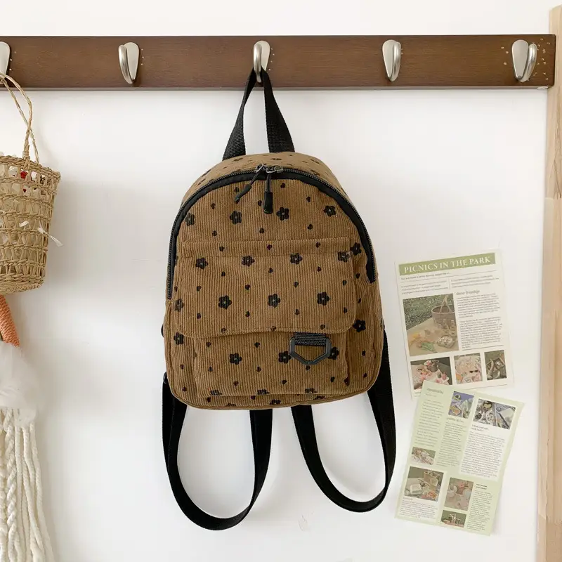 Japanese Style Mini Backpack for Girls White Floral Multi-Purpose Shoulder Bag - Image 3
