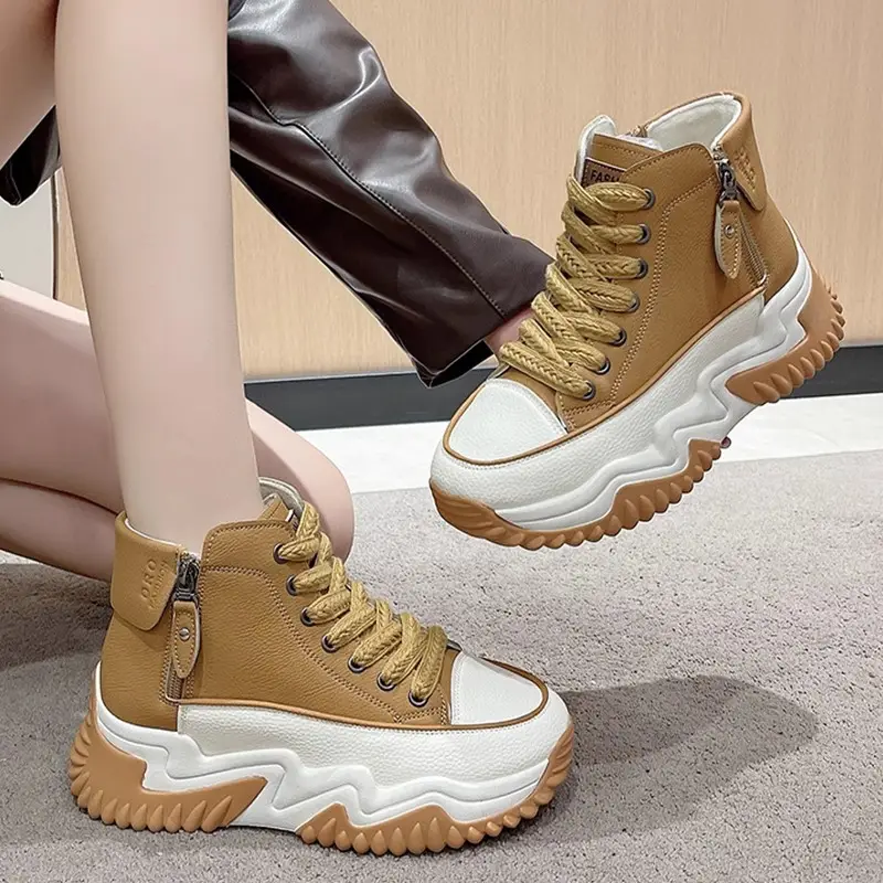 Popular Dad Shoes for Women 2025 Autumn and Winter New Niche High-Top Women's Shoes Thick-Soled Casual Versatile Sports Shoes - Image 6