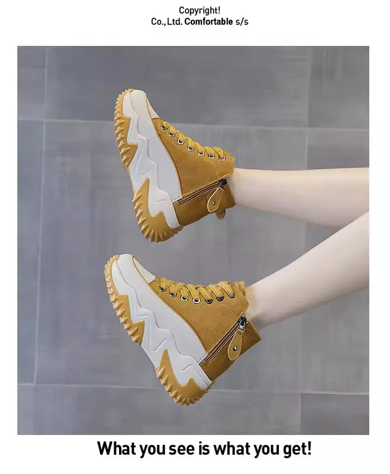 Popular Dad Shoes for Women 2025 Autumn and Winter New Niche High-Top Women's Shoes Thick-Soled Casual Versatile Sports Shoes — feature 9