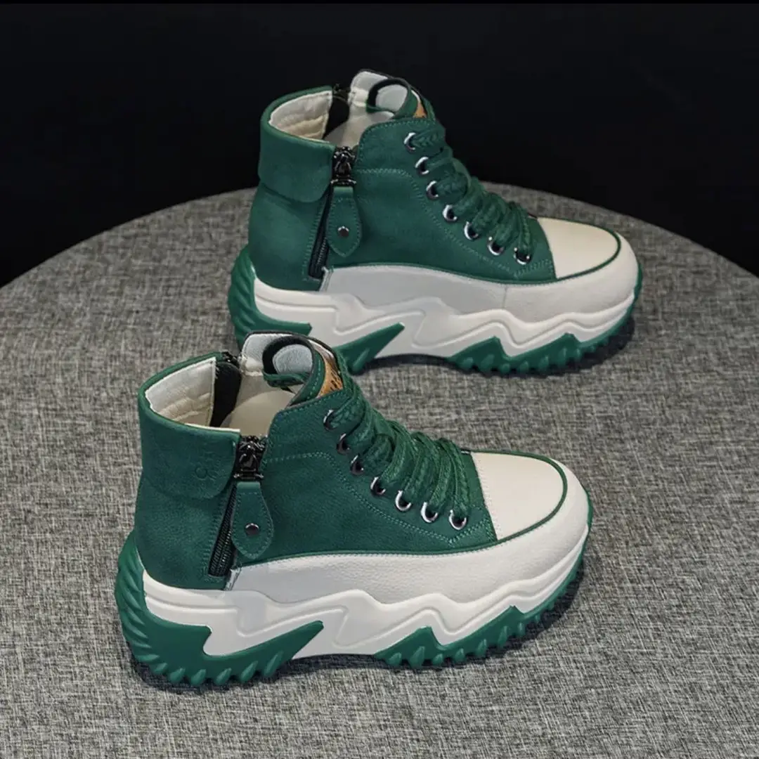 Popular Dad Shoes for Women 2025 Autumn and Winter New Niche High-Top Women's Shoes Thick-Soled Casual Versatile Sports Shoes - Image 2
