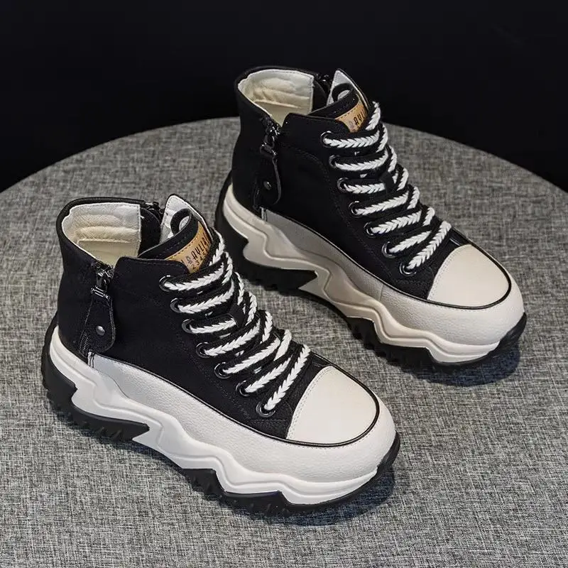 Popular Dad Shoes for Women 2025 Autumn and Winter New Niche High-Top Women's Shoes Thick-Soled Casual Versatile Sports Shoes - Image 3