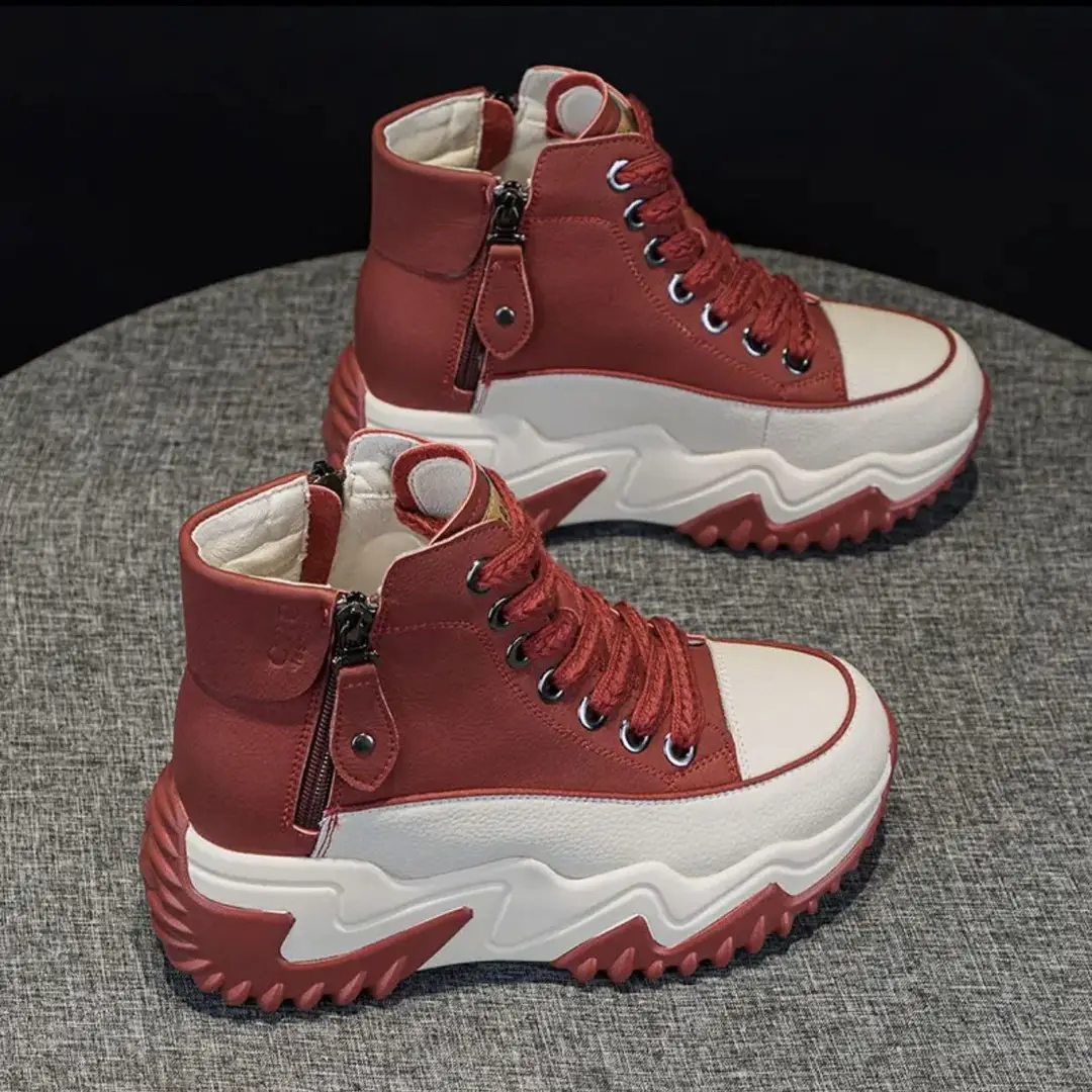 Popular Dad Shoes for Women 2025 Autumn and Winter New Niche High-Top Women's Shoes Thick-Soled Casual Versatile Sports Shoes - Image 4