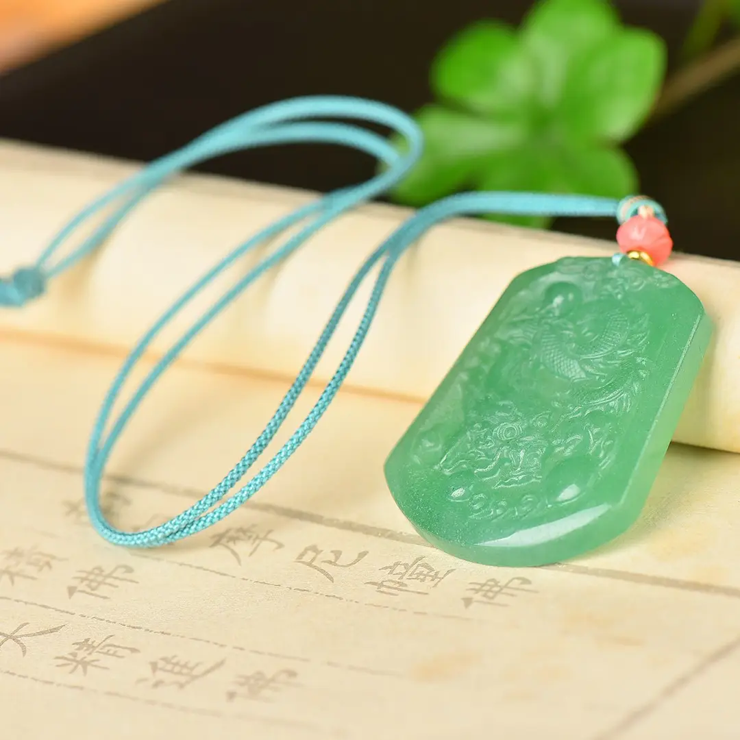 Green Jade Pendant Necklace for Women