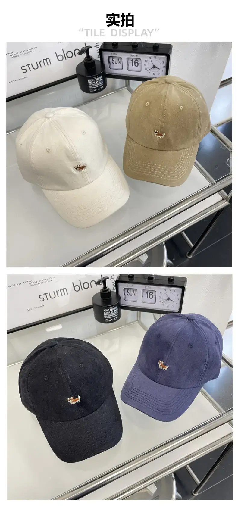 Women's Blue Embroidered Baseball Cap with Logo — feature 5
