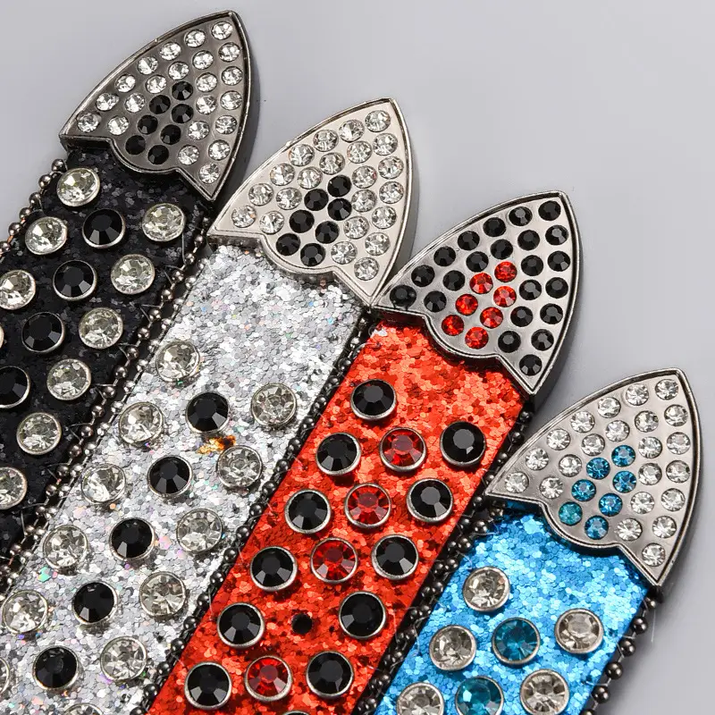 Silver Rhinestone Skull Belt with Buckle - Image 30