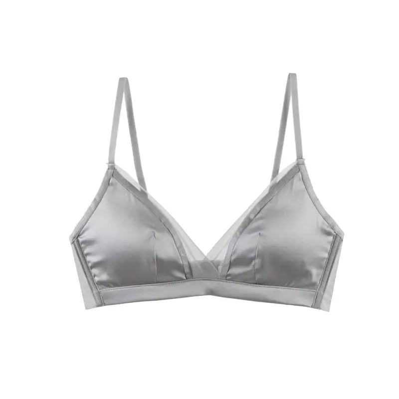Yuyue Spring/Summer New Silk Wireless Bra for Large Busts, Anti-Sagging, Silk French Style Lingerie for Women