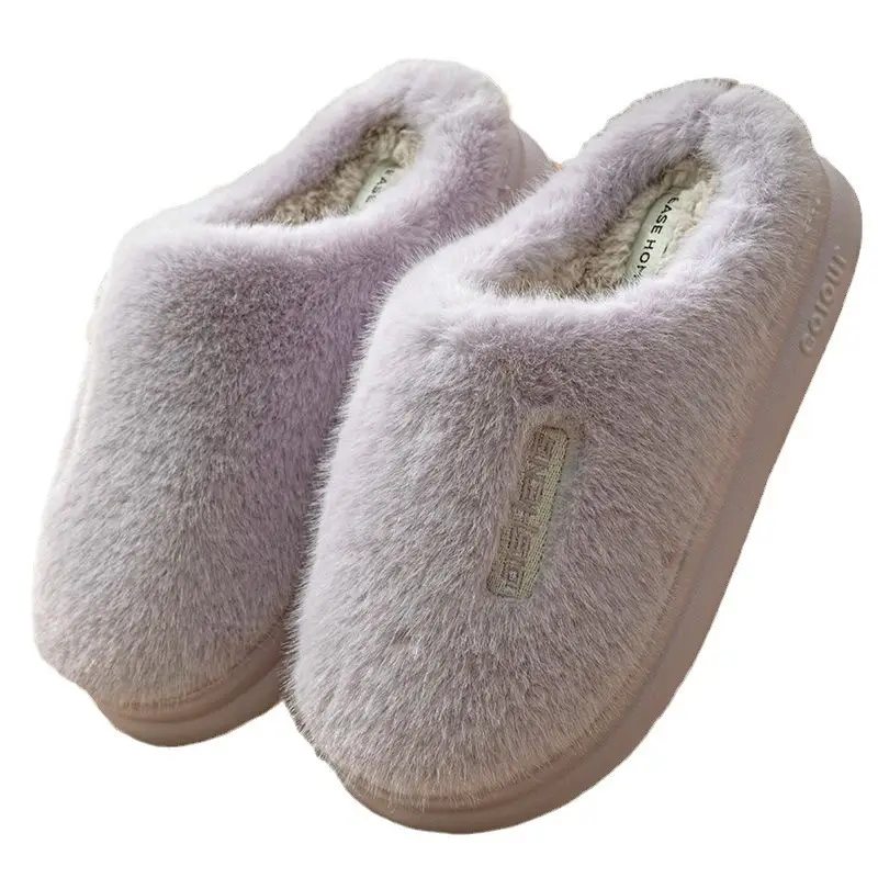 Cixi cotton slippers Women's Spring and Autumn Winter plush non-slip home indoor warm couple Winter Men - Image 11