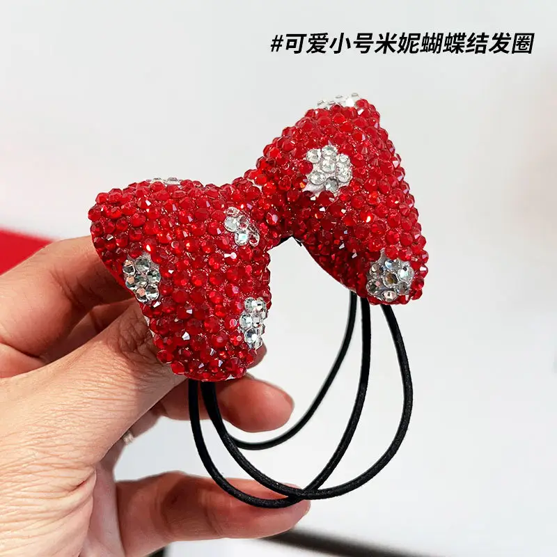 New Year Red Minnie Bow Hairpin with Crystal Accents — feature 7