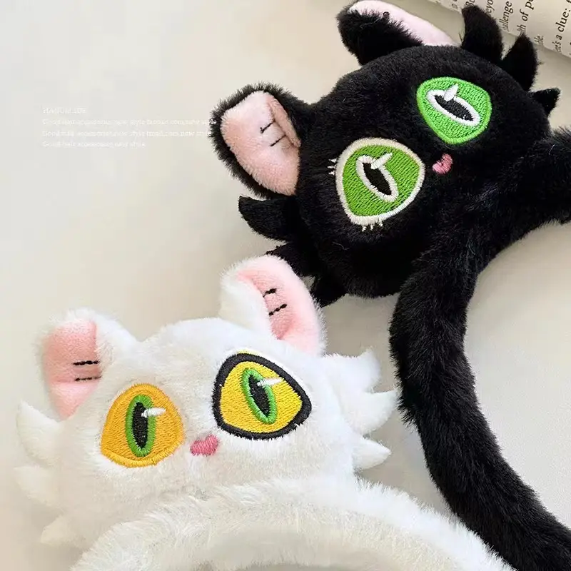 Cute Cartoon Cat Headband for Women Brown — feature 14