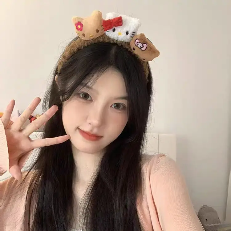 Cute Cartoon Cat Headband for Women Brown — feature 4