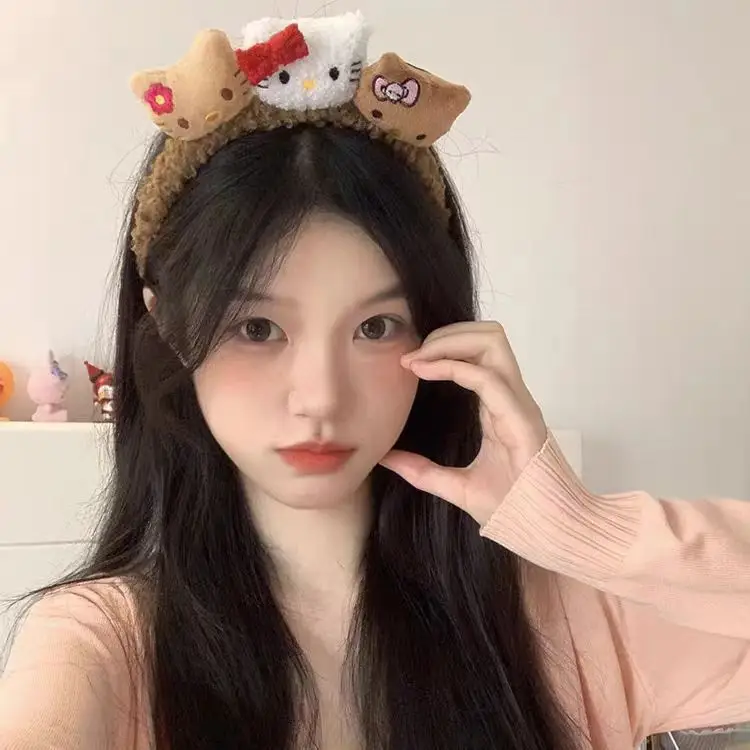 Cute Cartoon Cat Headband for Women Brown — feature 5