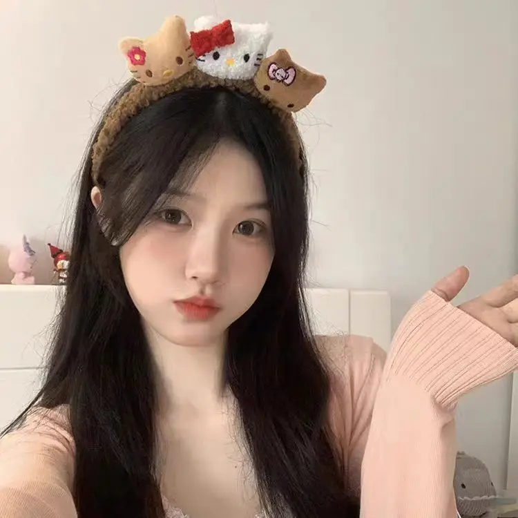 Cute Cartoon Cat Headband for Women Brown — feature 6