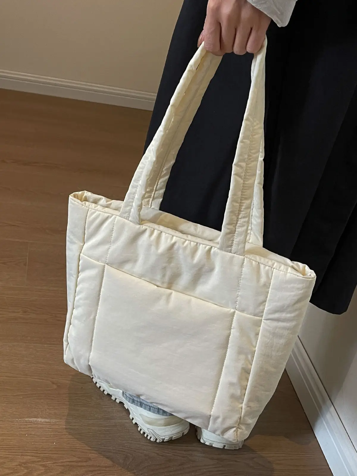 New College Student Canvas Tote Bag Purple Large Capacity - Image 10
