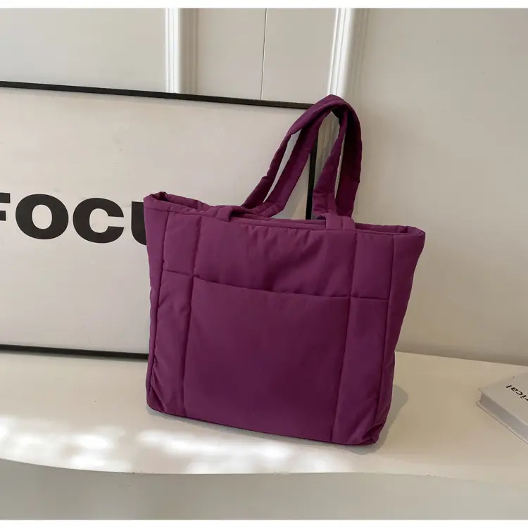 New College Student Canvas Tote Bag Purple Large Capacity — feature 23