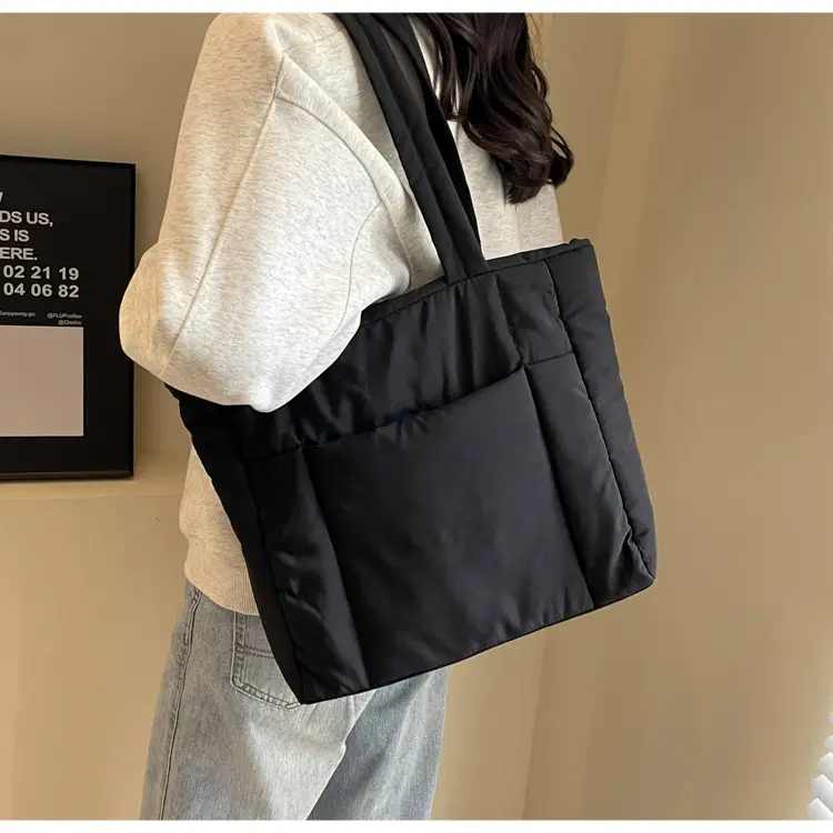 New College Student Canvas Tote Bag Purple Large Capacity — feature 39