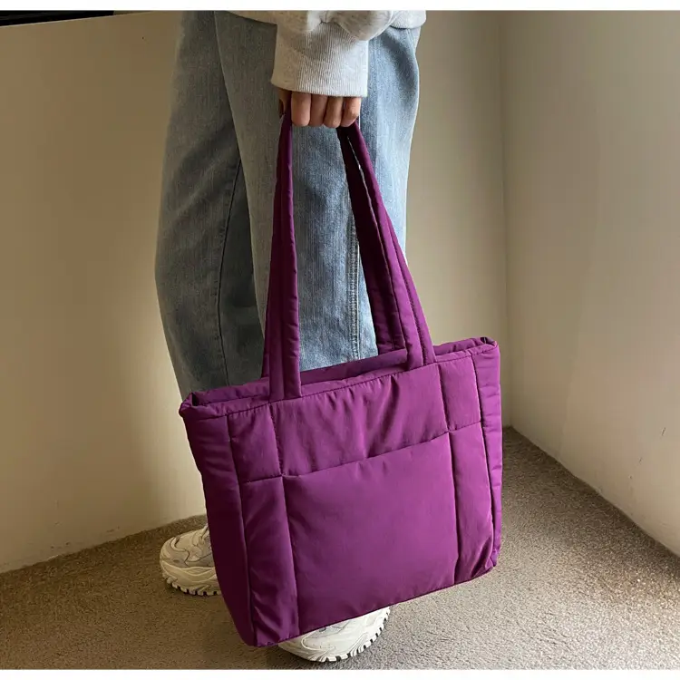 New College Student Canvas Tote Bag Purple Large Capacity — feature 48