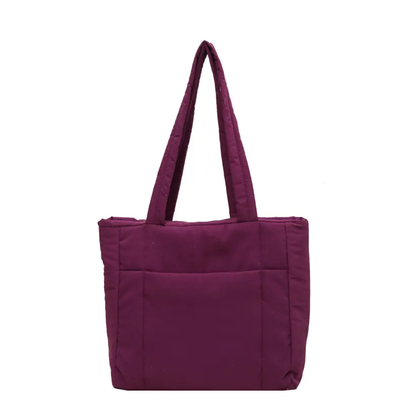 New College Student Canvas Tote Bag Purple Large Capacity - Image 4