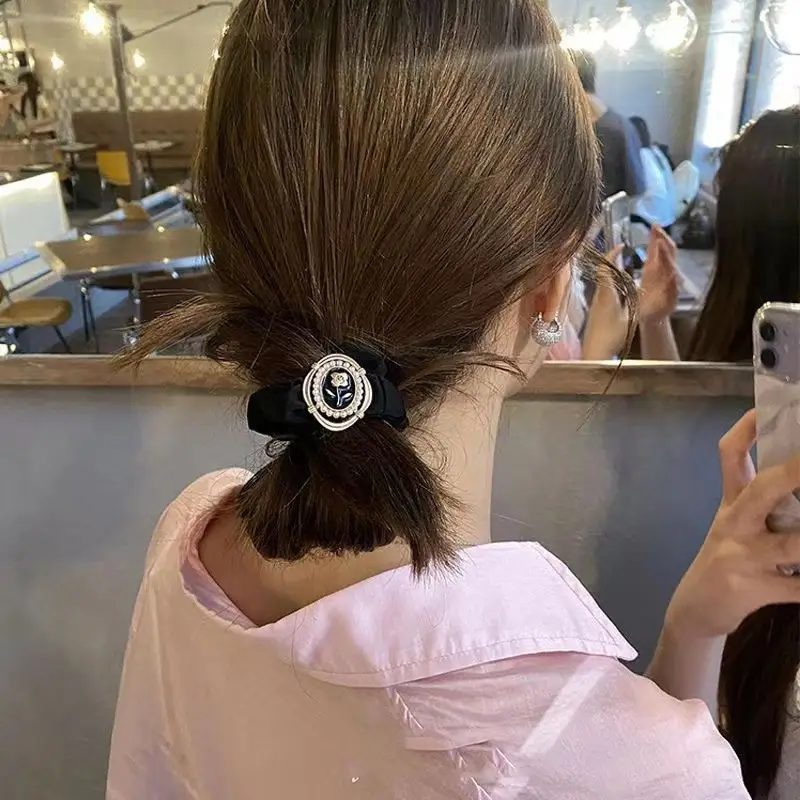 Brown Satin Hair Scrunchie with Gold Logo Watch — feature 8