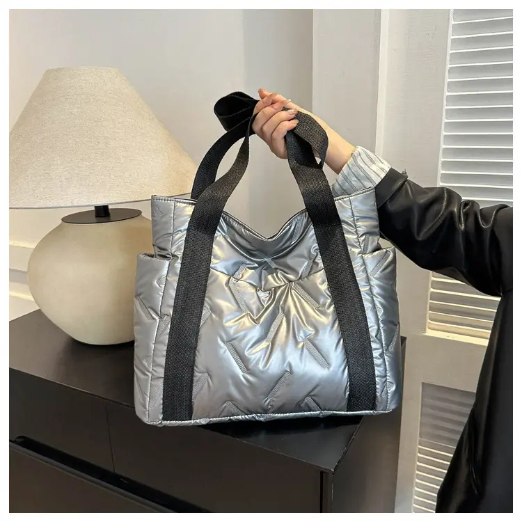Women 2023 Winter Black Cotton Shoulder Bag — feature 12