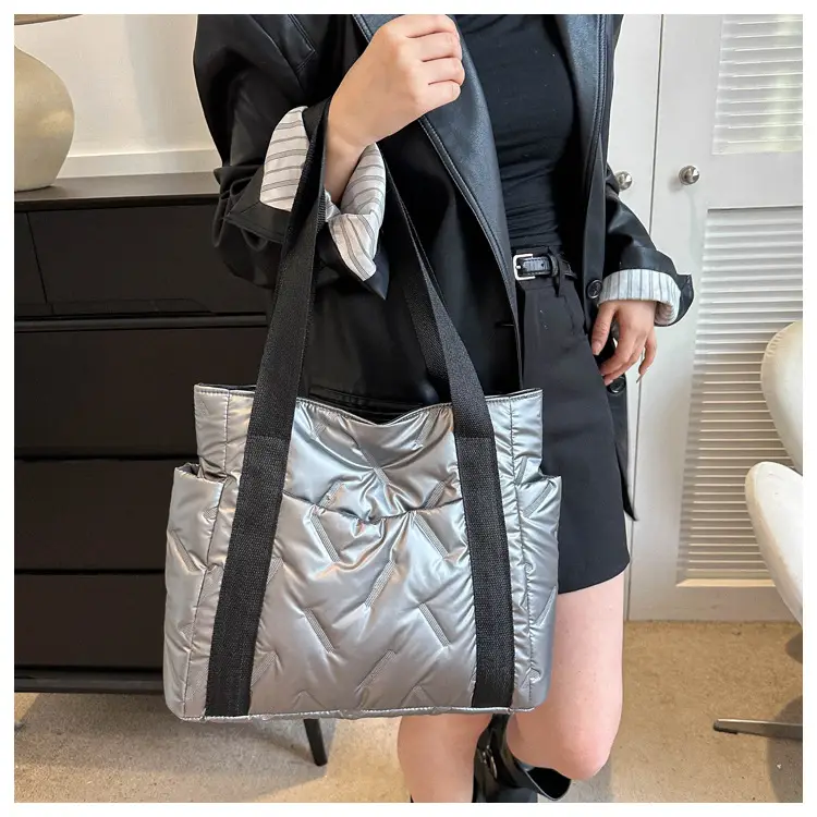 Women 2023 Winter Black Cotton Shoulder Bag — feature 13