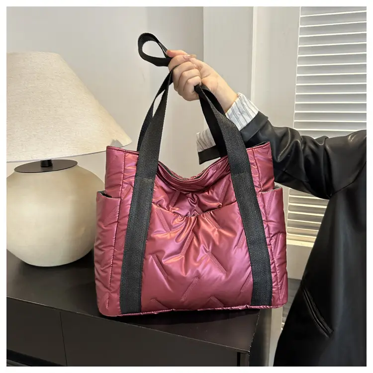 Women 2023 Winter Black Cotton Shoulder Bag — feature 15