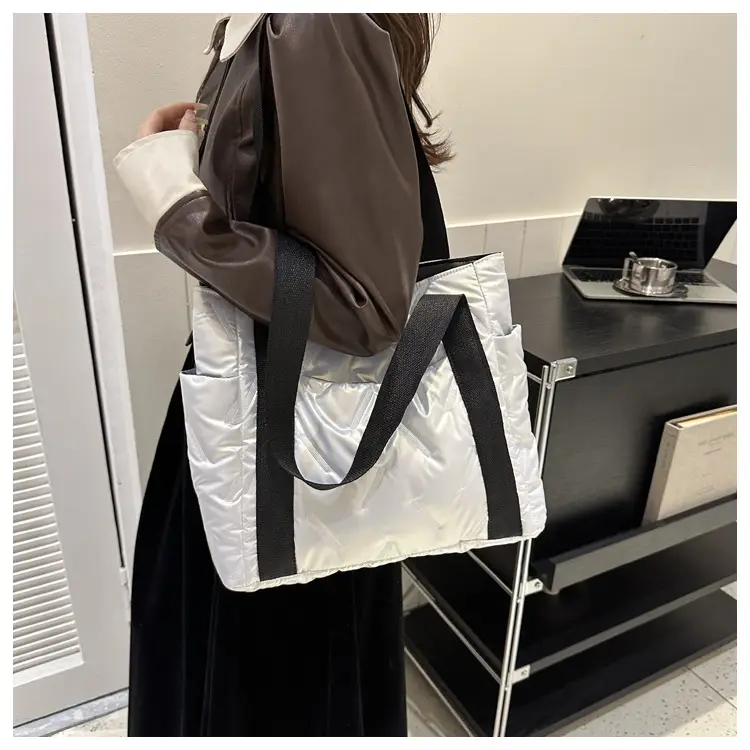 Women 2023 Winter Black Cotton Shoulder Bag — feature 19