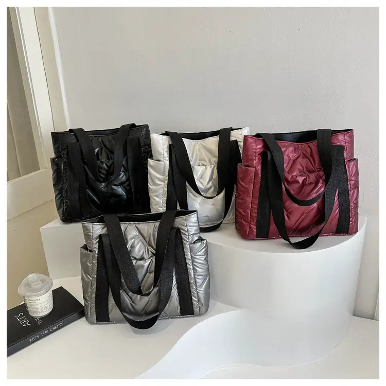 Women 2023 Winter Black Cotton Shoulder Bag — feature 20