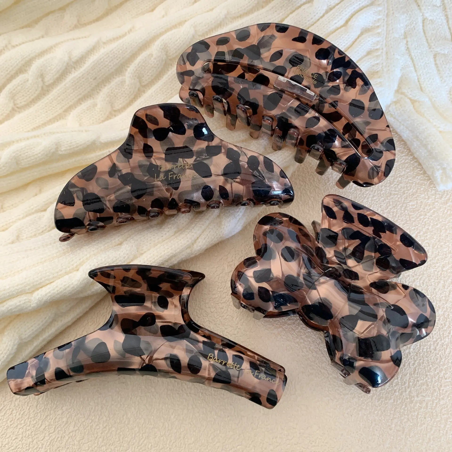 Acetate Leopard Print High-End Hair Clip Large Claw Clip for Women - Image 5