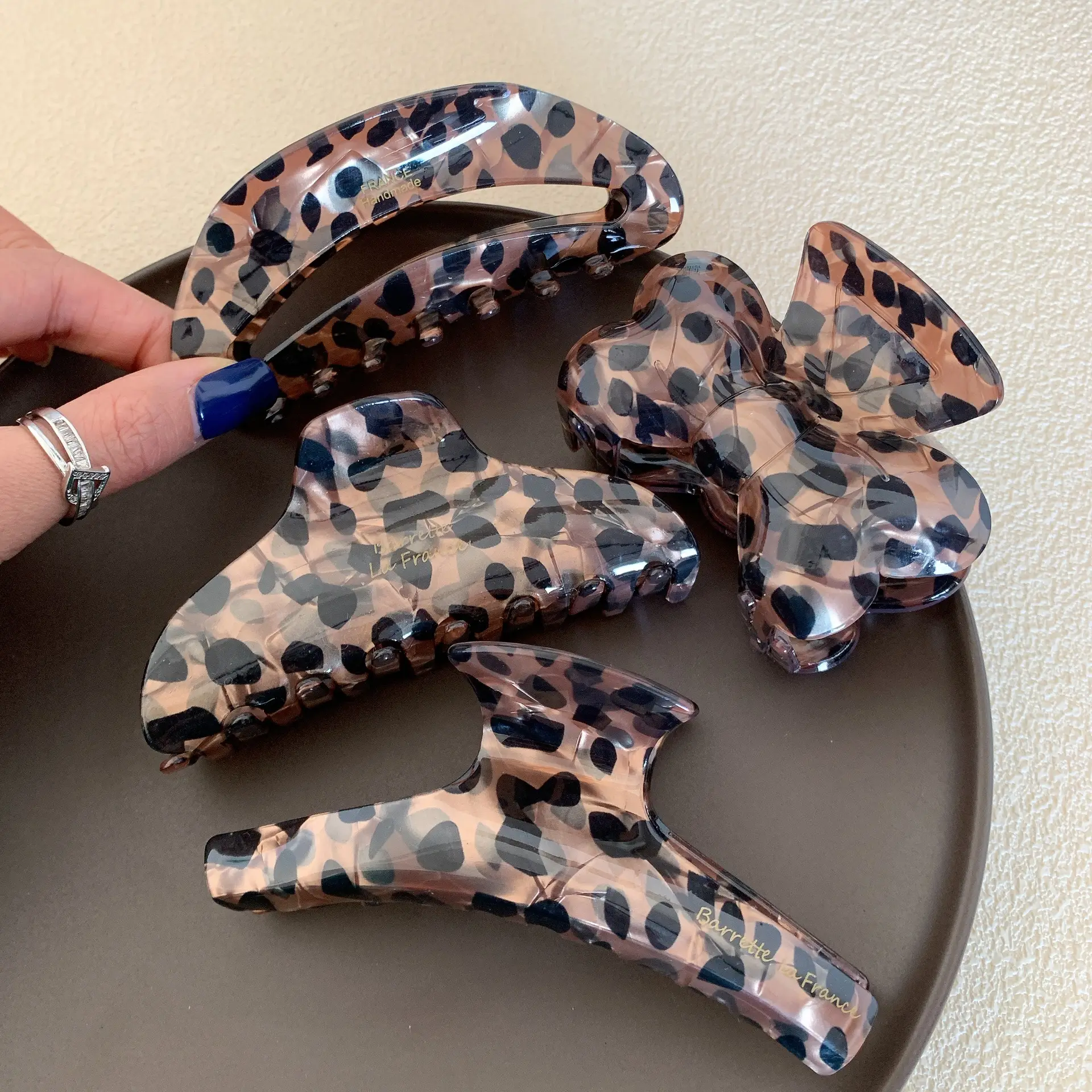 Acetate Leopard Print High-End Hair Clip Large Claw Clip for Women — feature 12