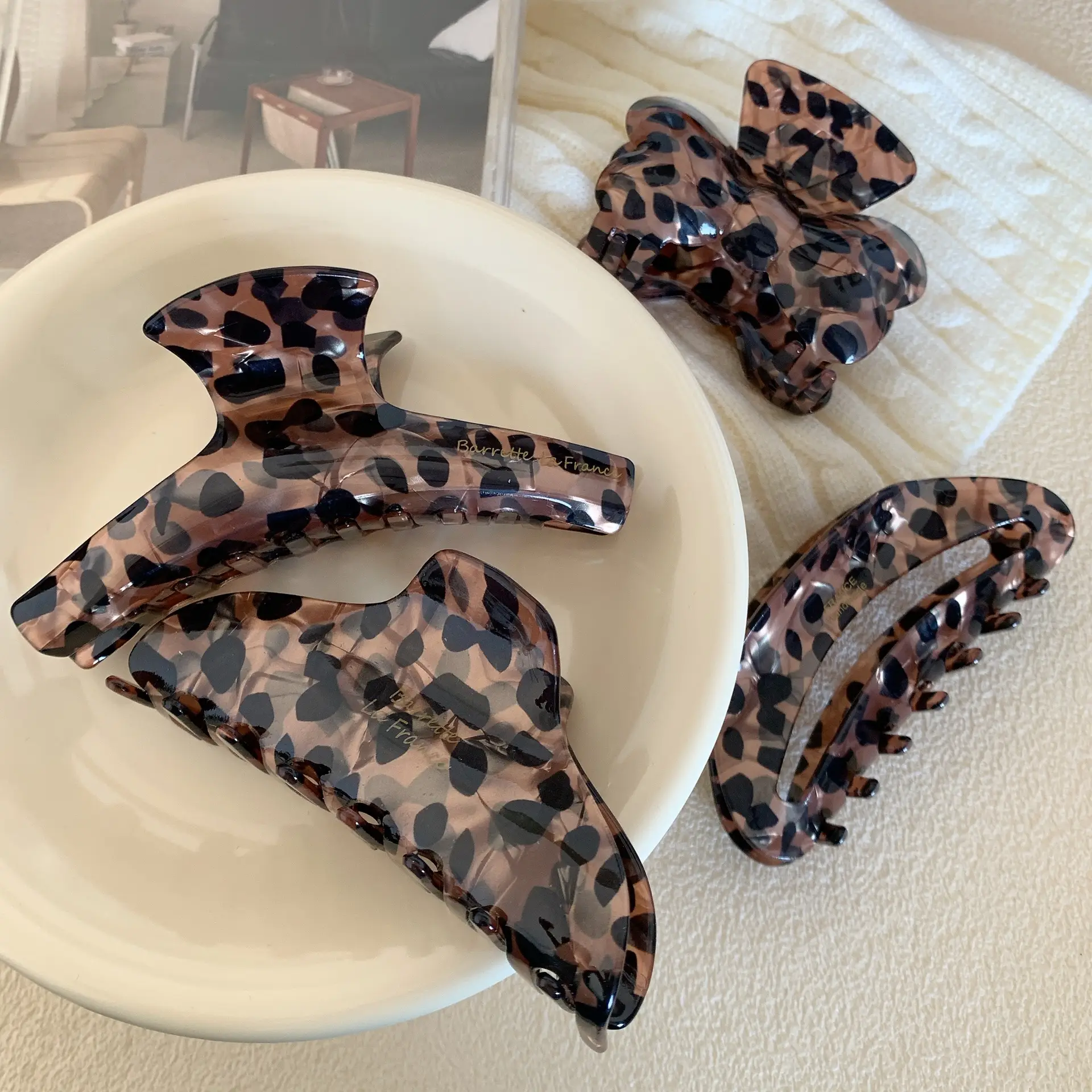Acetate Leopard Print High-End Hair Clip Large Claw Clip for Women — feature 15