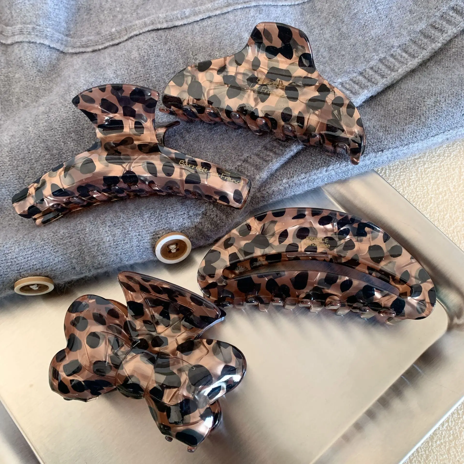Acetate Leopard Print High-End Hair Clip Large Claw Clip for Women — feature 16