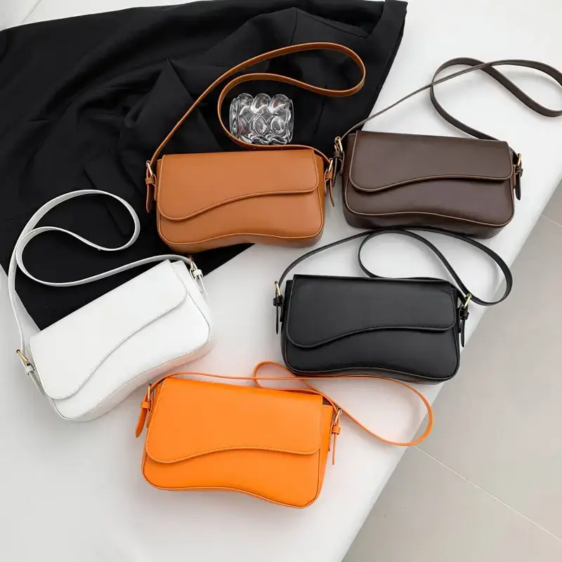 Small Square Tan Leather Crossbody Bag for Women