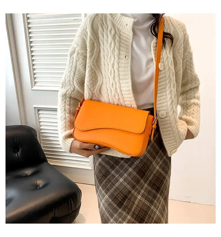 Small Square Tan Leather Crossbody Bag for Women — feature 16