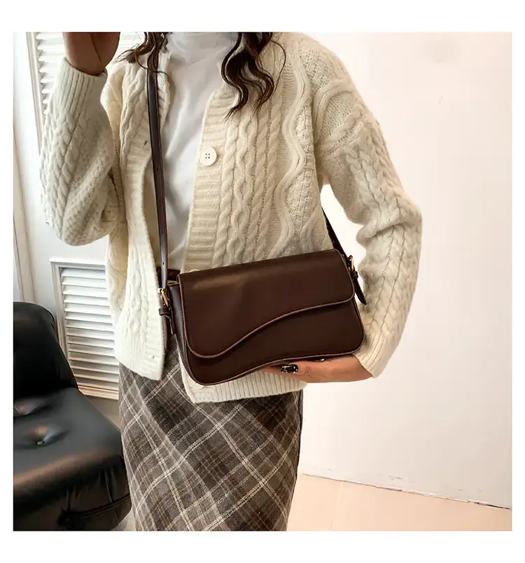 Small Square Tan Leather Crossbody Bag for Women — feature 25