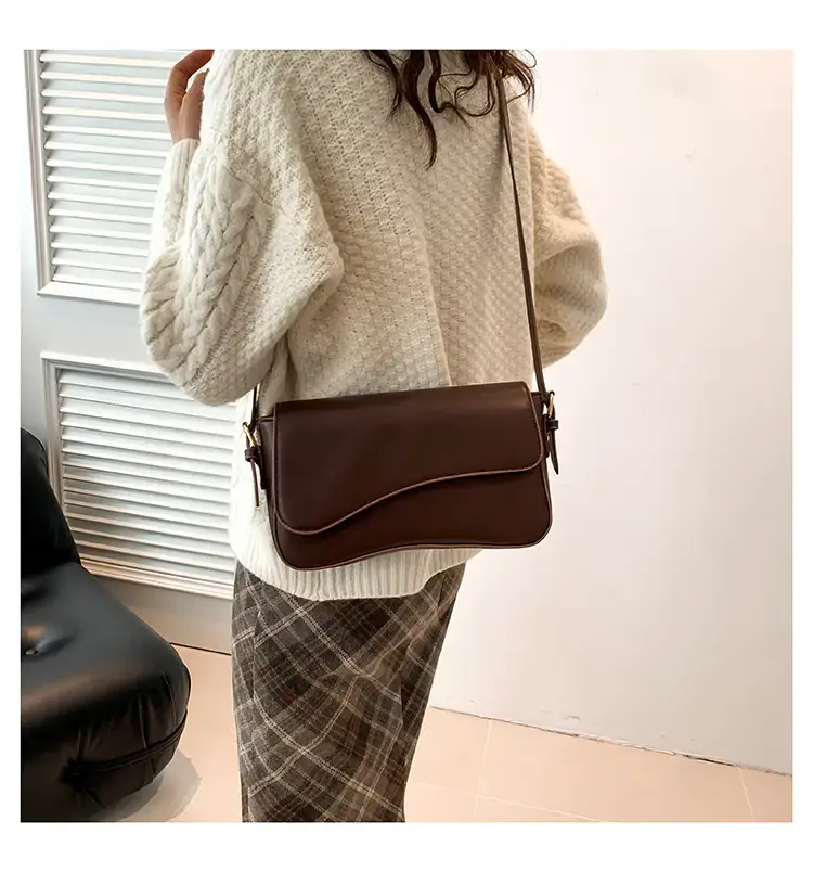 Small Square Tan Leather Crossbody Bag for Women — feature 26