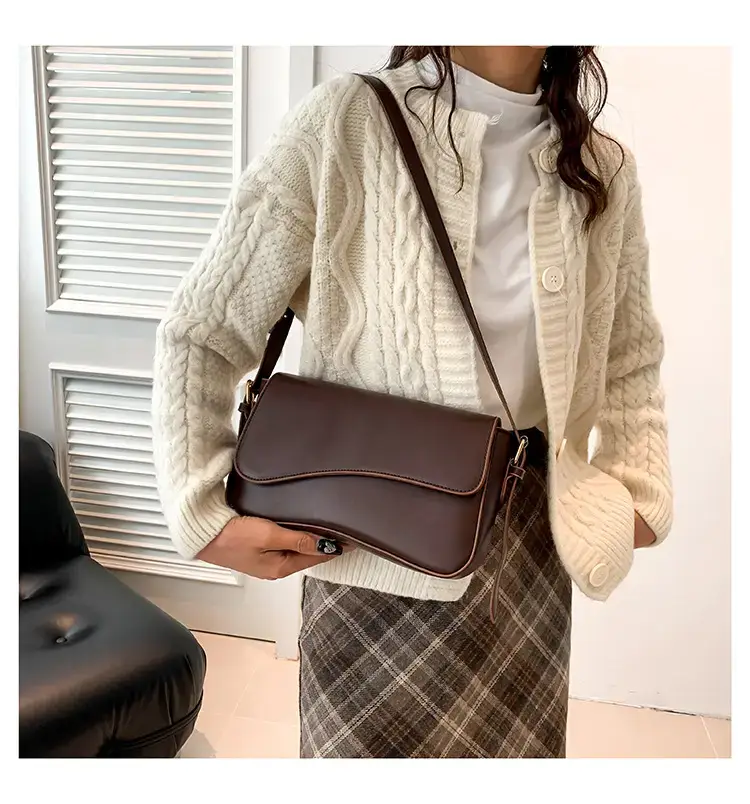 Small Square Tan Leather Crossbody Bag for Women — feature 27