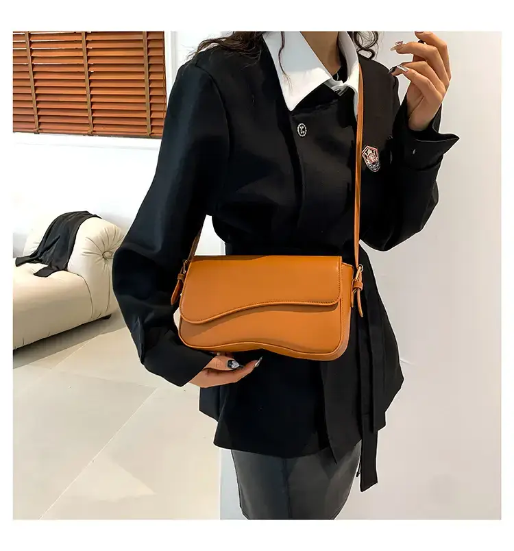 Small Square Tan Leather Crossbody Bag for Women — feature 38
