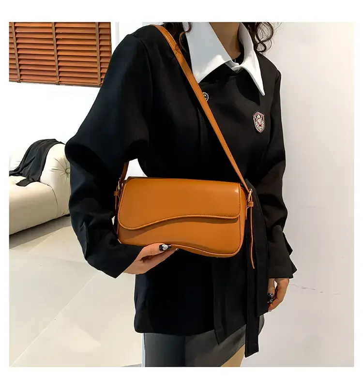 Small Square Tan Leather Crossbody Bag for Women — feature 39