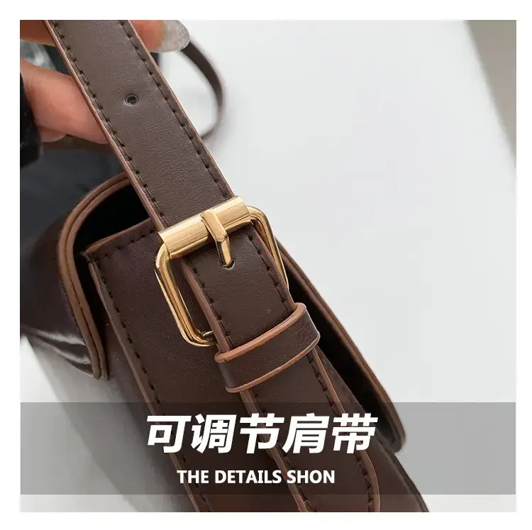 Small Square Tan Leather Crossbody Bag for Women — feature 4