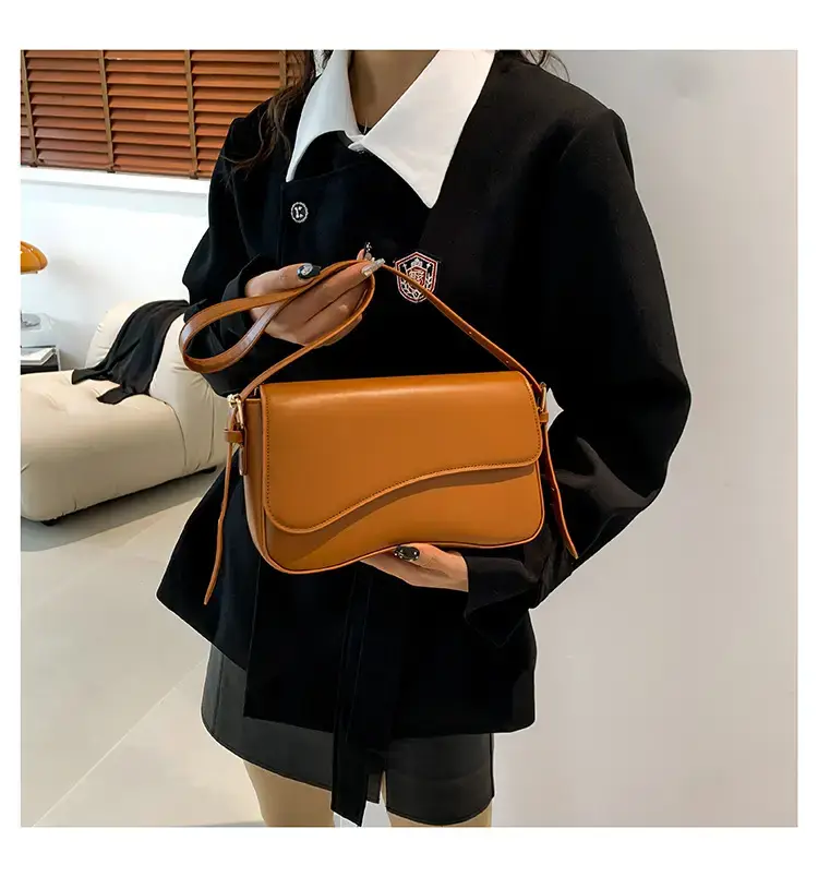Small Square Tan Leather Crossbody Bag for Women — feature 42