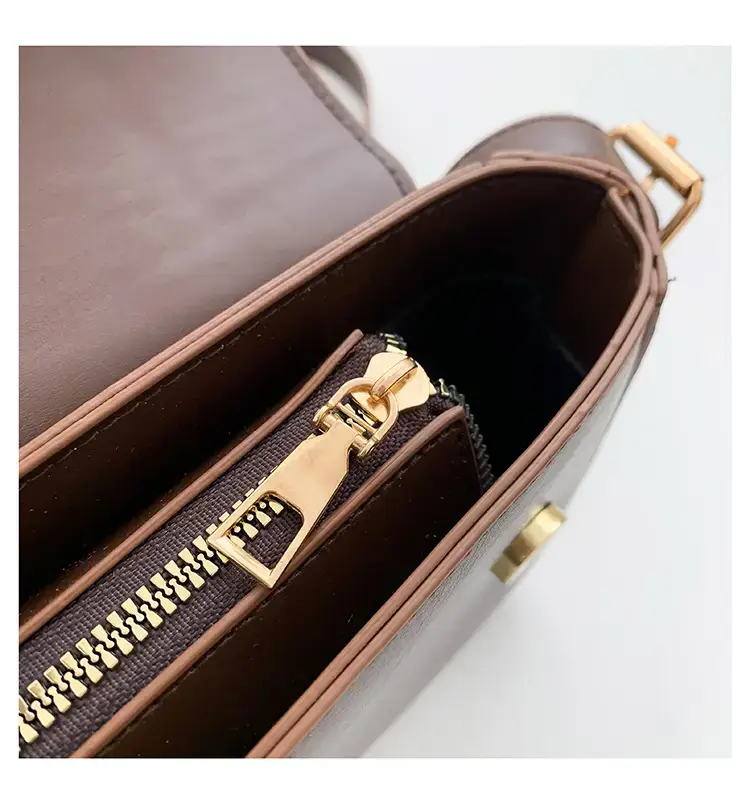 Small Square Tan Leather Crossbody Bag for Women — feature 44