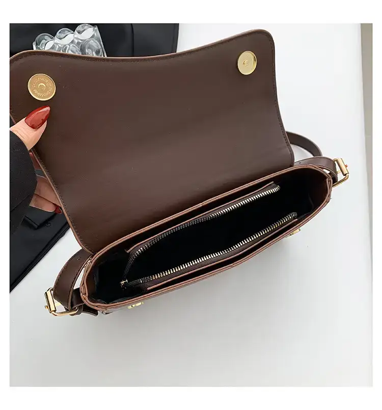 Small Square Tan Leather Crossbody Bag for Women — feature 45