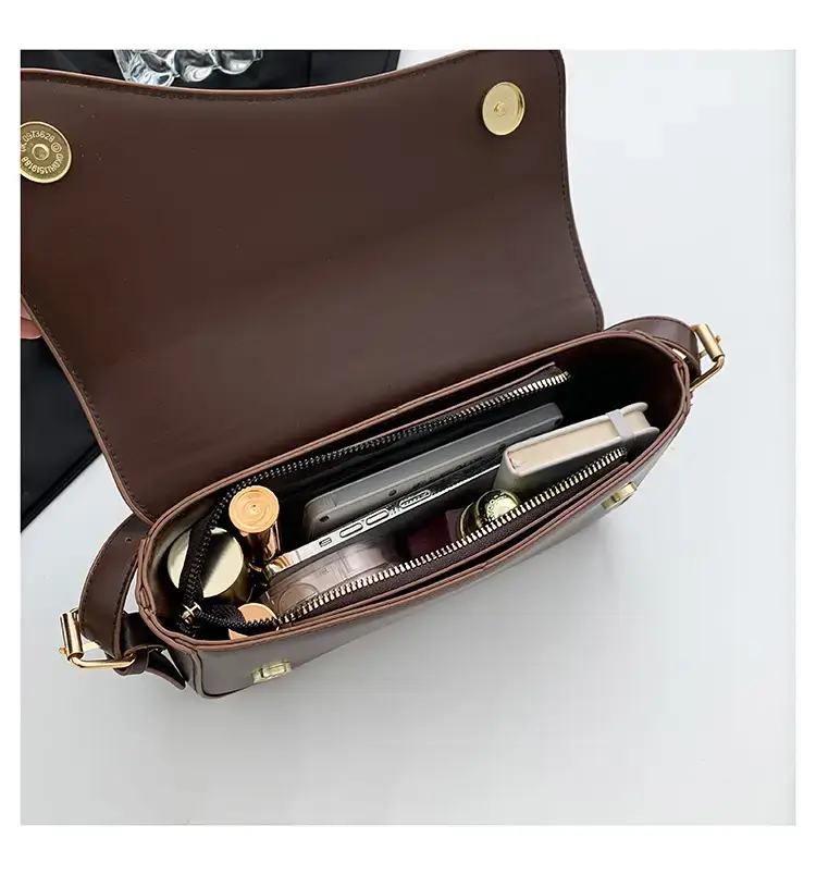 Small Square Tan Leather Crossbody Bag for Women — feature 46