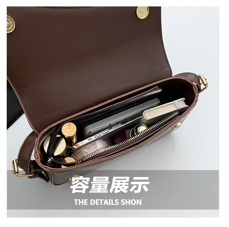 Small Square Tan Leather Crossbody Bag for Women — feature 7