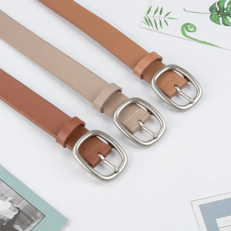 Women's Genuine Leather Belt焦糖色 Korean Style - Image 7