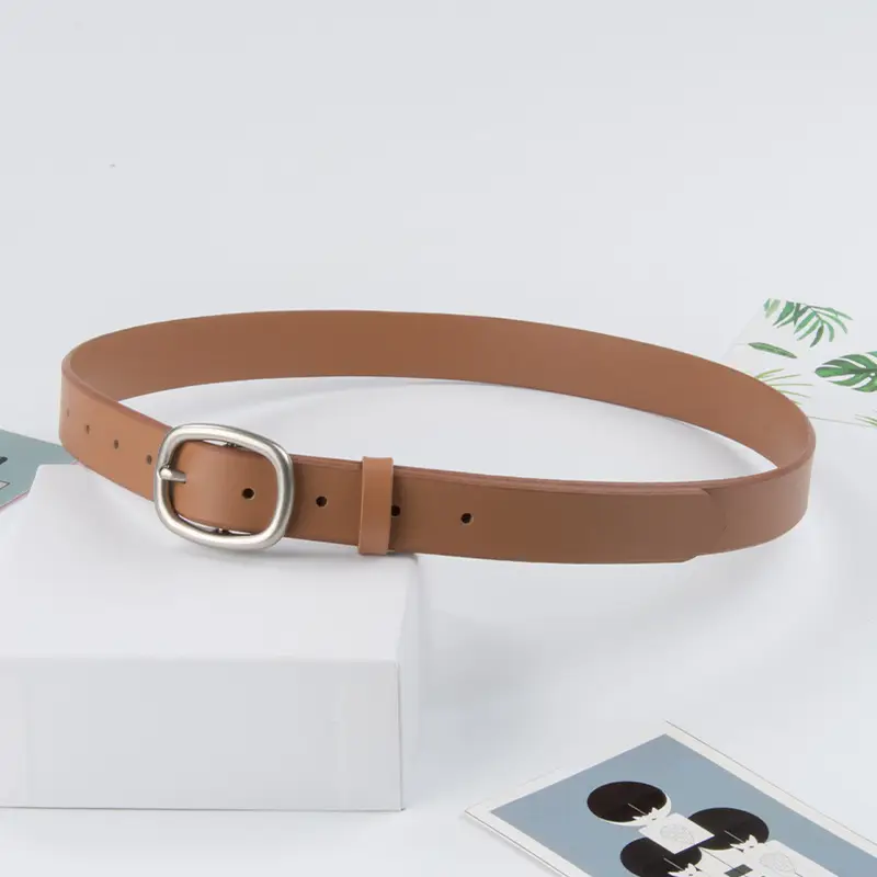Women's Genuine Leather Belt焦糖色 Korean Style - Image 9