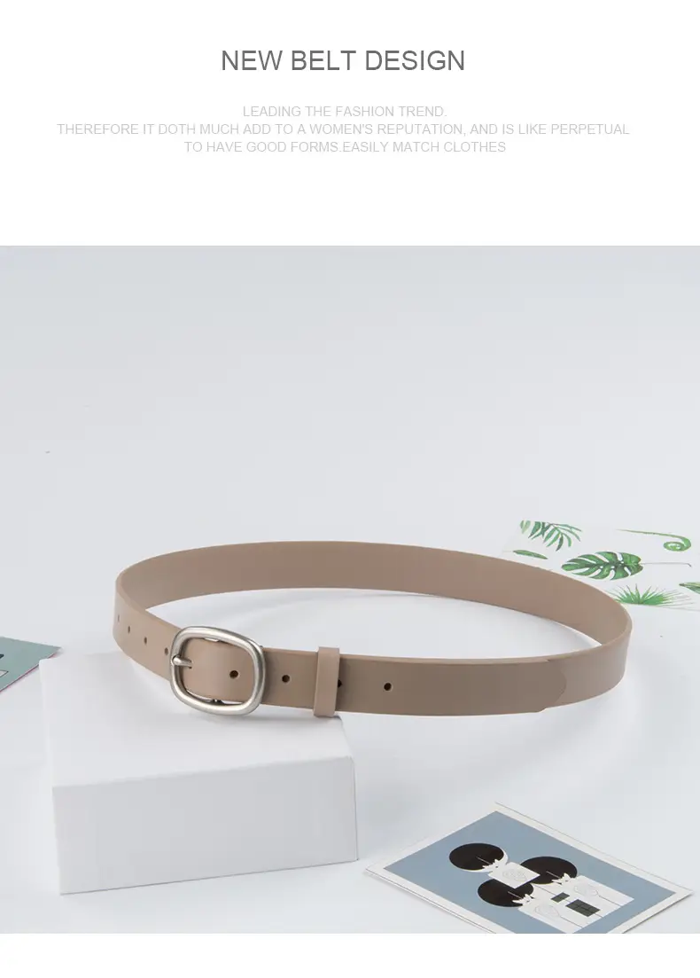 Women's Genuine Leather Belt焦糖色 Korean Style — feature 11